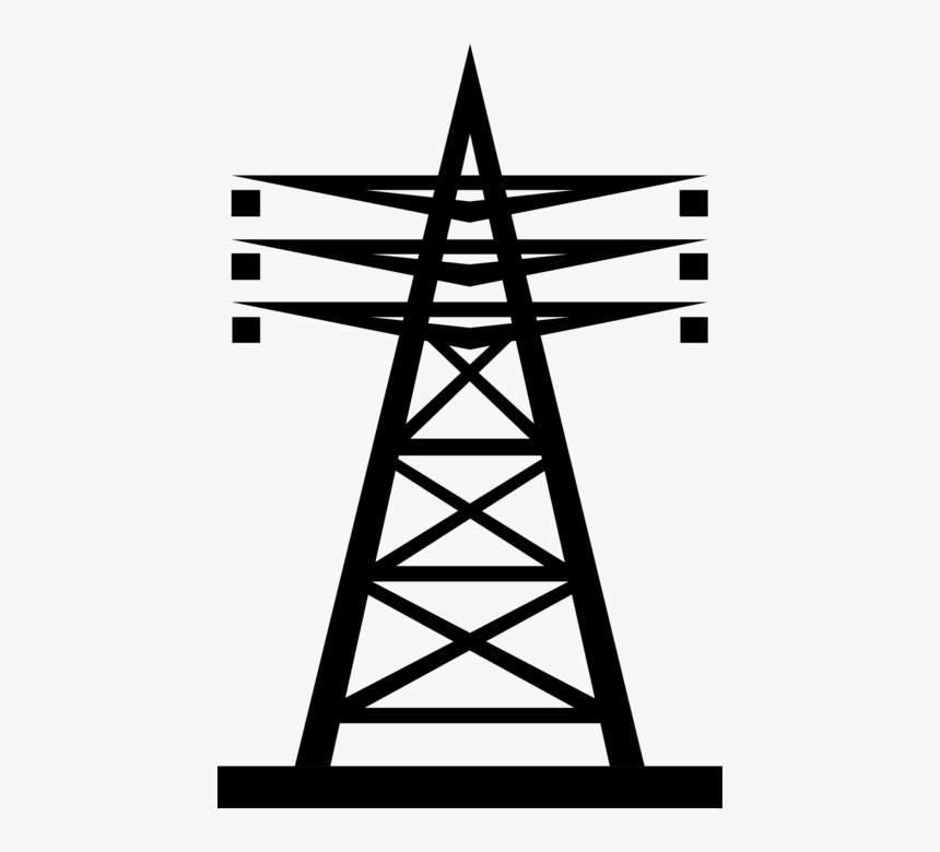 Vector Illustration Of Transmission Towers Carry Electrical - Electrical Tower Vector Png, Transparent Png, Free Download