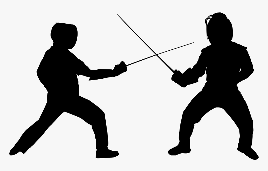 Black Silhouette Sword Duel, HD Png Download, Free Download