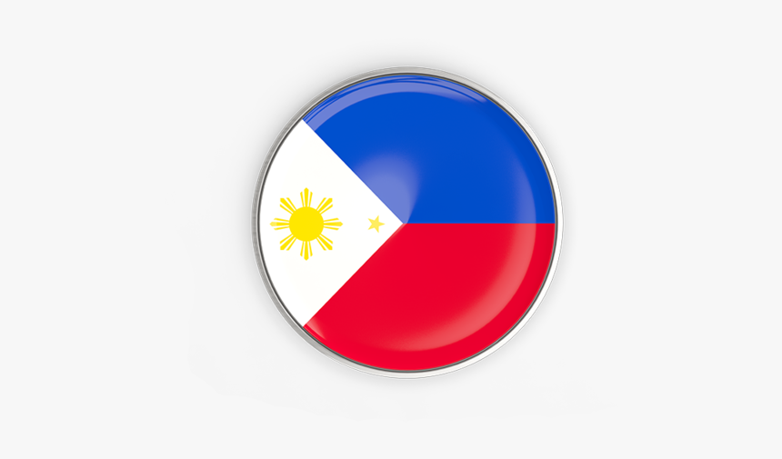 Round Button With Metal Frame - Philippines Flag Round Png, Transparent Png, Free Download