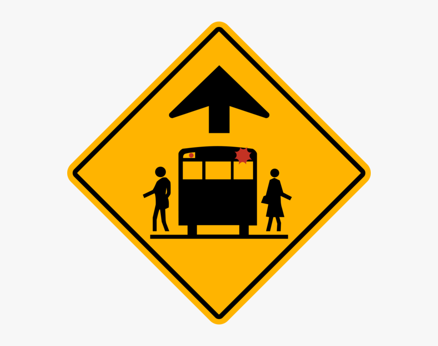 Transparent School Bus Stop Clipart - Winding Right Road Signs, HD Png Download, Free Download