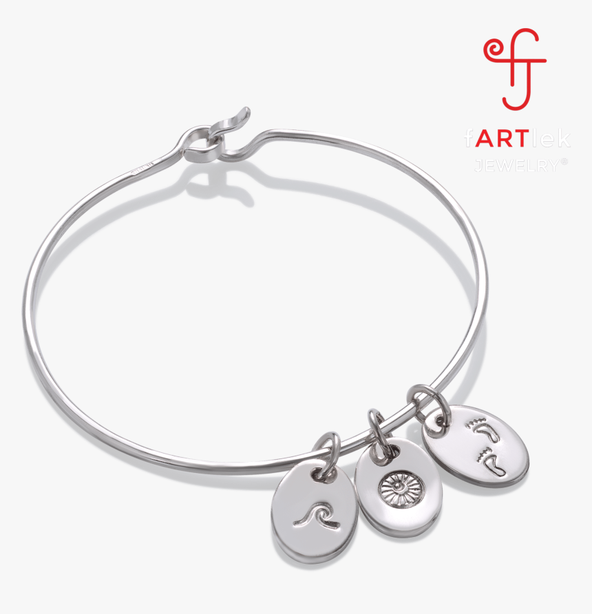 Fartlek Tri For A Cure Charm Bangle - Silver, HD Png Download, Free Download