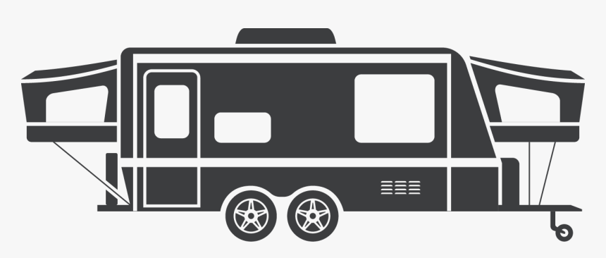 Transparent Camper Clipart Black And White - Truck Towing Camper Clipart, HD Png Download, Free Download