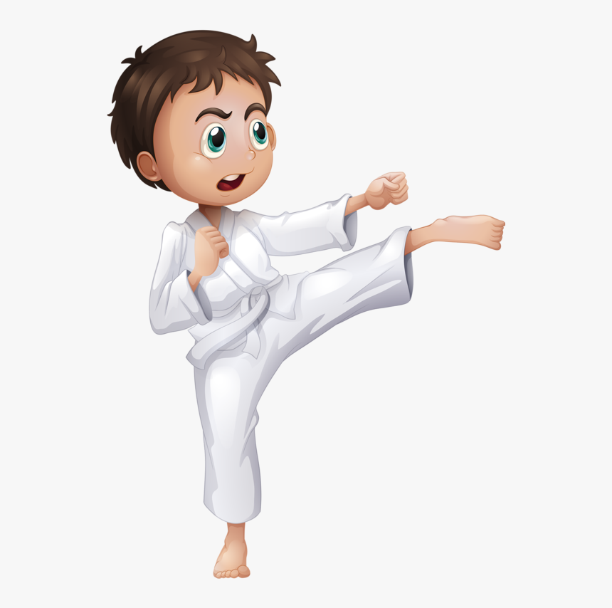 Taekwondo Clipart Karate - Karate Kid Png Cartoon, Transparent Png - kindpng