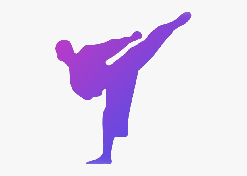 Karate Kicking Png Transparent Images - Taekwondo Silhouette, Png Download, Free Download