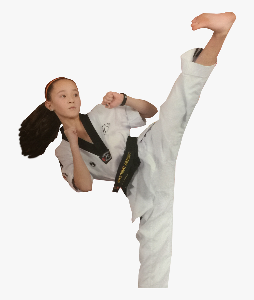 Young Girl Karate Kicking - Taekwondo Png, Transparent Png, Free Download