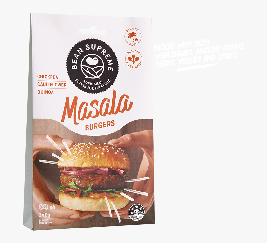 Bean Supreme Masala Burger, HD Png Download, Free Download