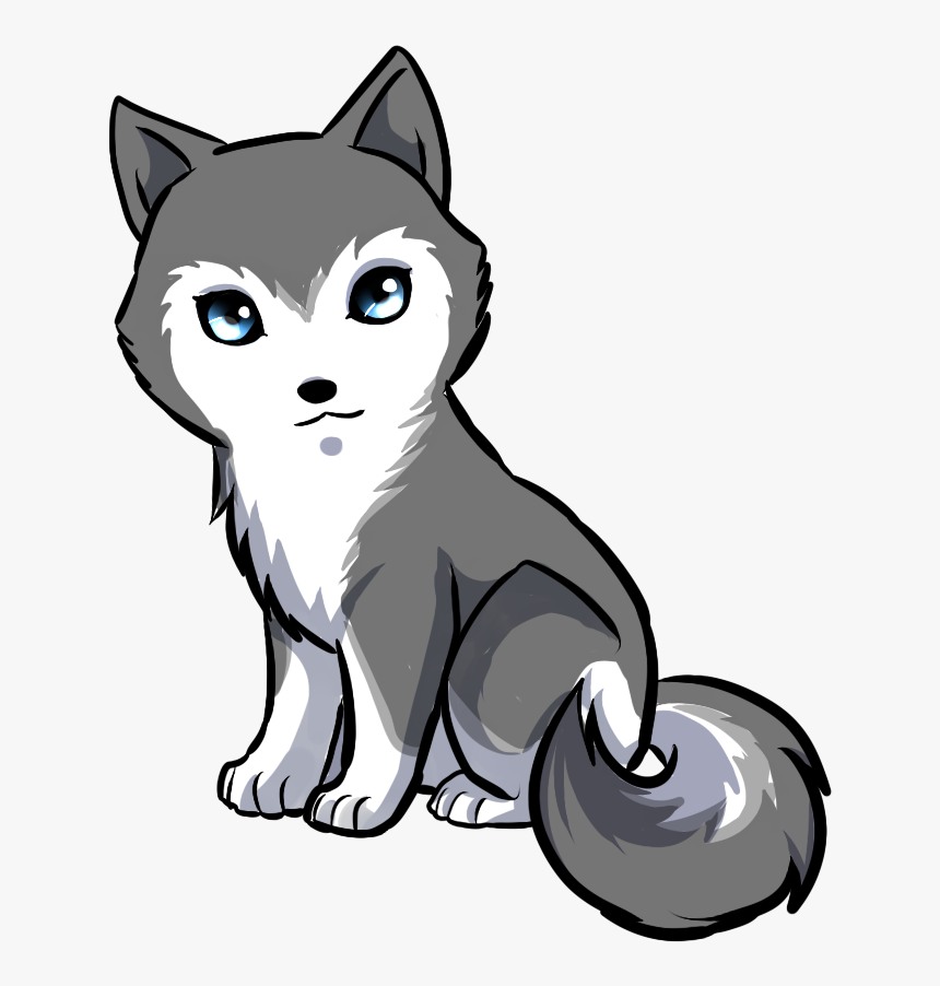 Wolf Drawing Clipart Anime - Cute Husky Drawing, HD Png Download - kindpng