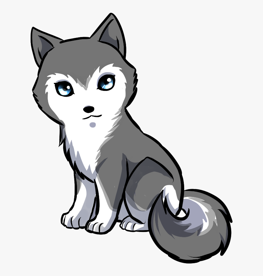 Wolf Drawing Clipart Anime - Cute Husky Drawing, HD Png Download, Free Download