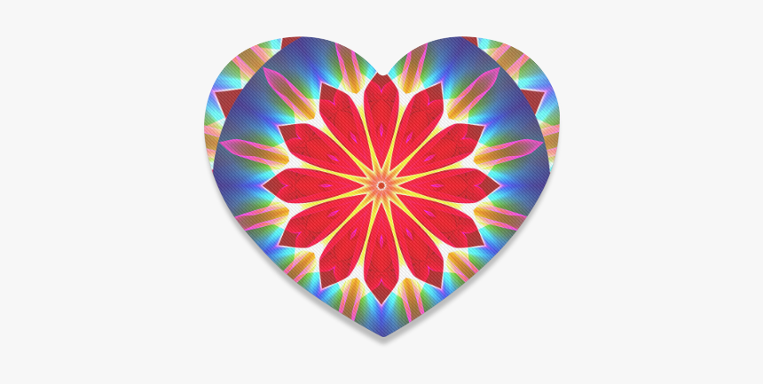 Blue Ice Flowers Red Abstract Modern Petals Zen Heart - Heart, HD Png Download, Free Download