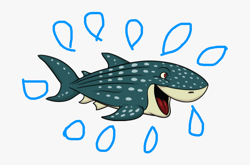 Splashed Whale Shark - Cartoon Sea Creatures, HD Png Download, Free Download