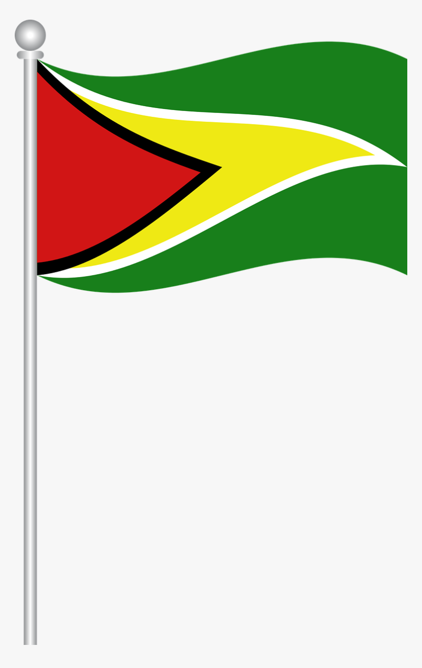 Guyana Flag On Pole, HD Png Download, Free Download