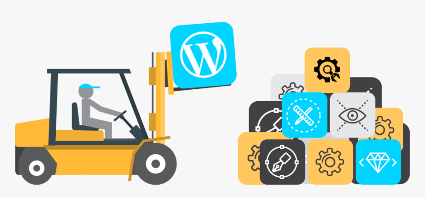 Forklift At Work - Wordpress Icon, HD Png Download, Free Download