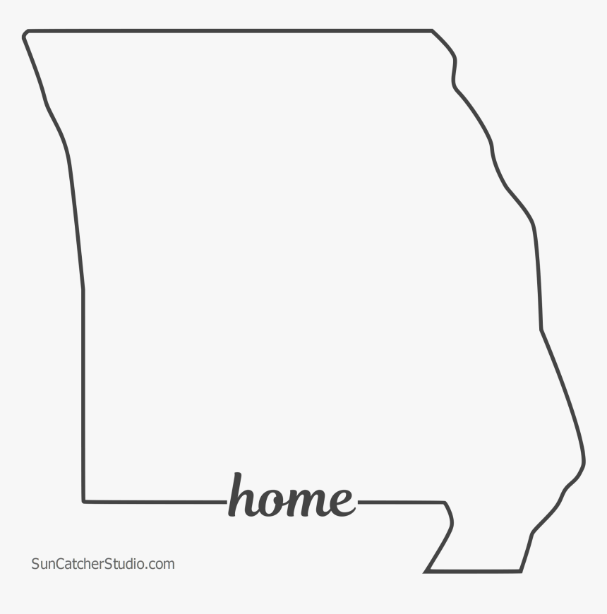 Free Missouri Outline With Home On Border, Cricut Or - Line Art, HD Png Download, Free Download