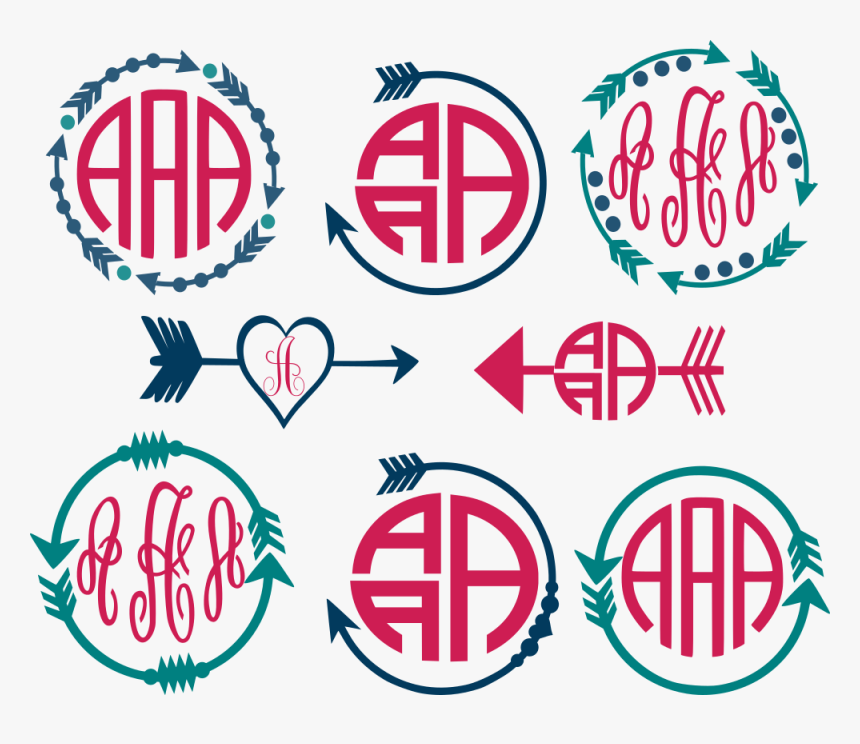 Arrow Circle Frame Cut - Cute Arrow Monogram Outlines, HD Png Download, Free Download