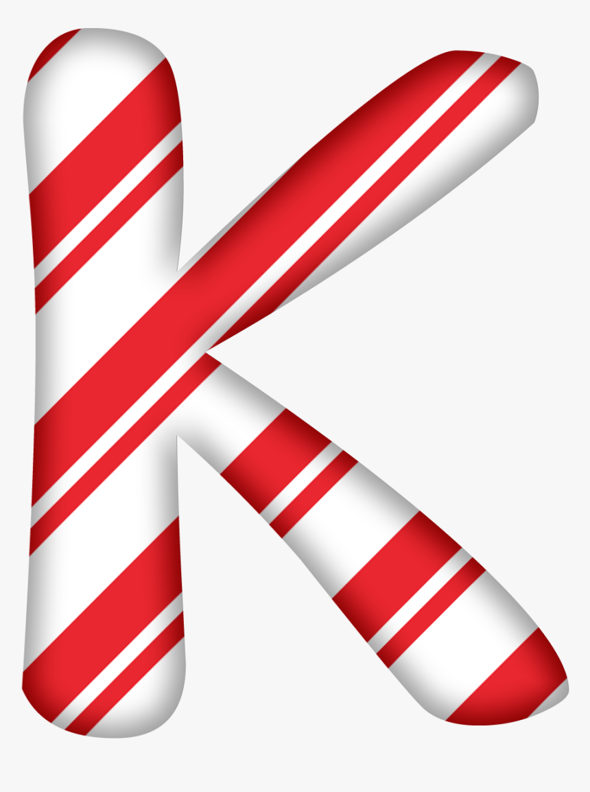 Candy Cane Alphabet Letters - Candy Cane Letter K, HD Png Download, Free Download