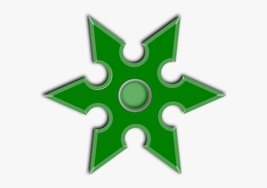 Green Ninja Star Png, Transparent Png, Free Download
