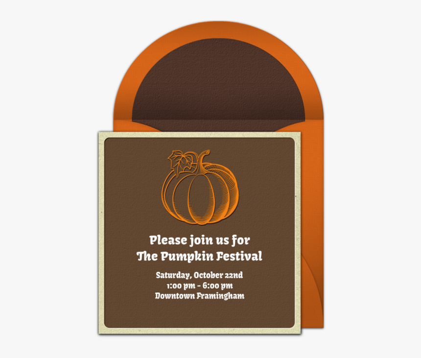 Pumpkin Outline Online Invitation - Label, HD Png Download, Free Download