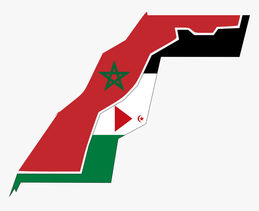 Western Sahara Flag Map With Stroke Clip Arts - Western Sahara Flag Map, HD Png Download, Free Download