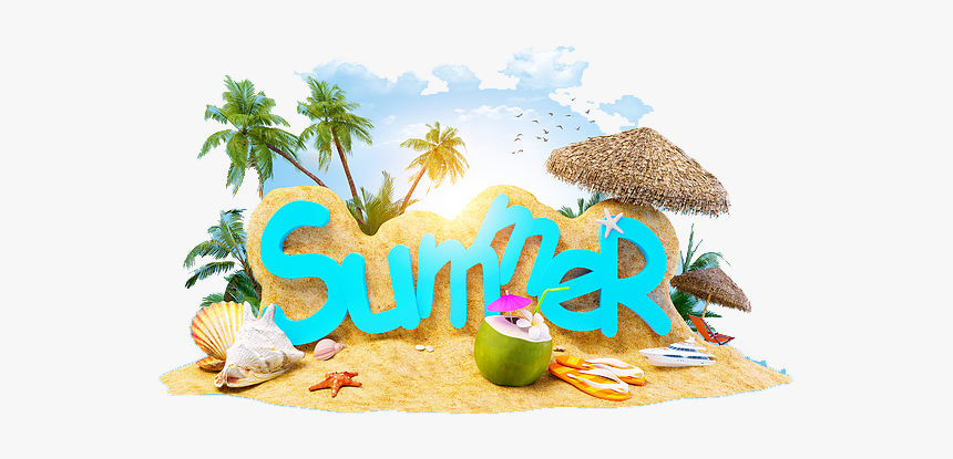 Summer Holiday Beach Vacation Two Free Frame Clipart - Summer Holiday Clip Art Png, Transparent Png, Free Download