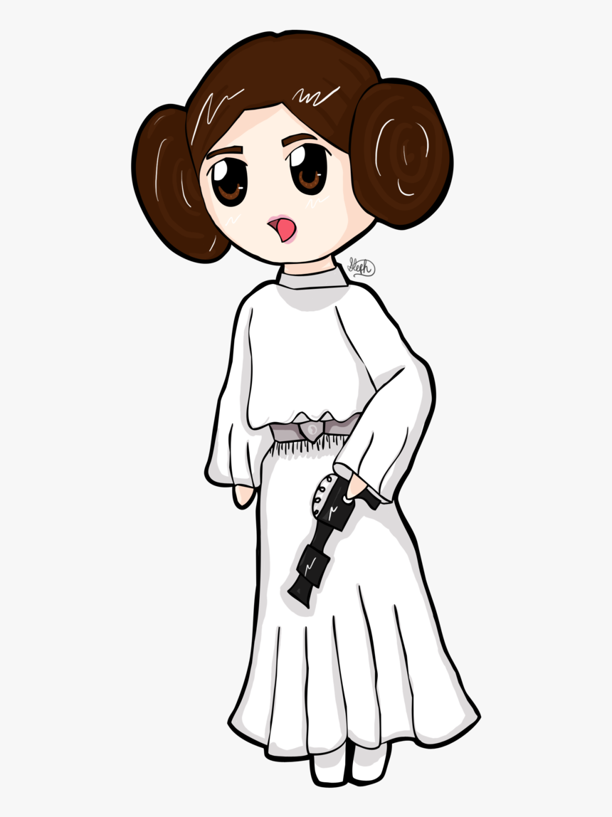 Princess Leia Clipart Hair - Princess Leia Cartoon, HD Png Download, Free Download