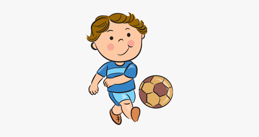 Boy Playing Football Vector Png Clipart Image - Kids Sport Art, Transparent Png, Free Download