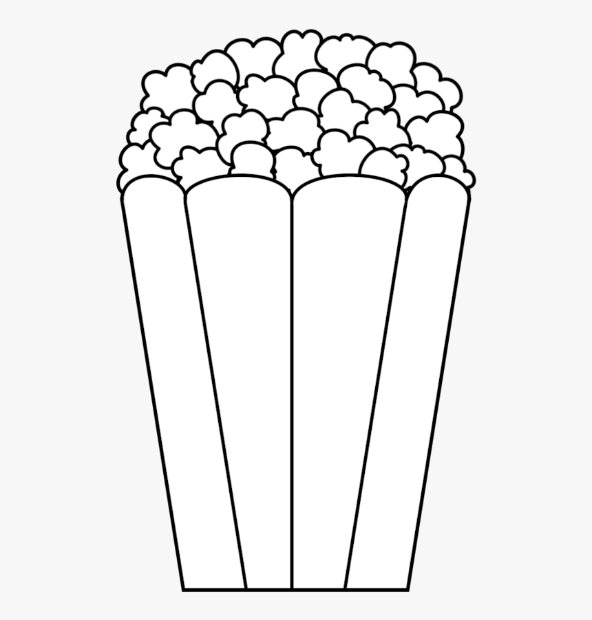 Clip Art Png Library Huge - Clip Art Of Popcorn Black And White, Transparent Png, Free Download