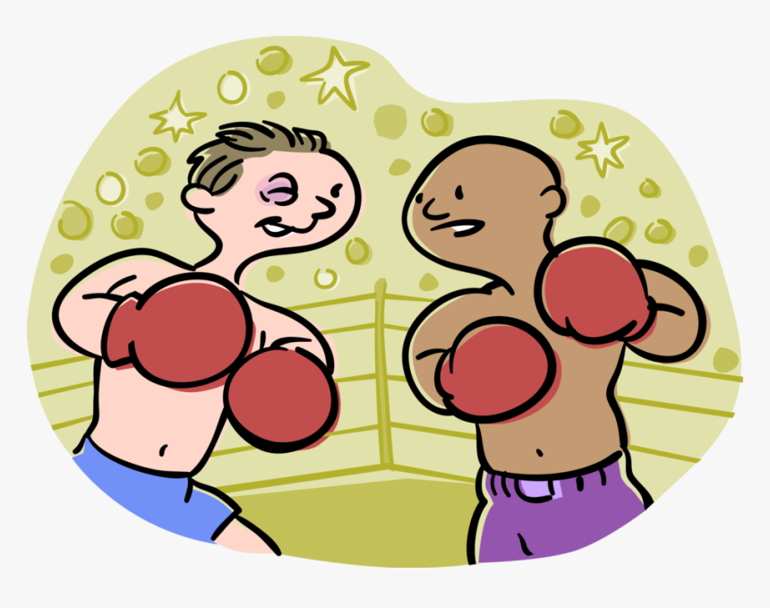 Vector Illustration Of Prizefighter Pugilist Boxers - Hit Below The Belt Idiom Meaning, HD Png Download, Free Download