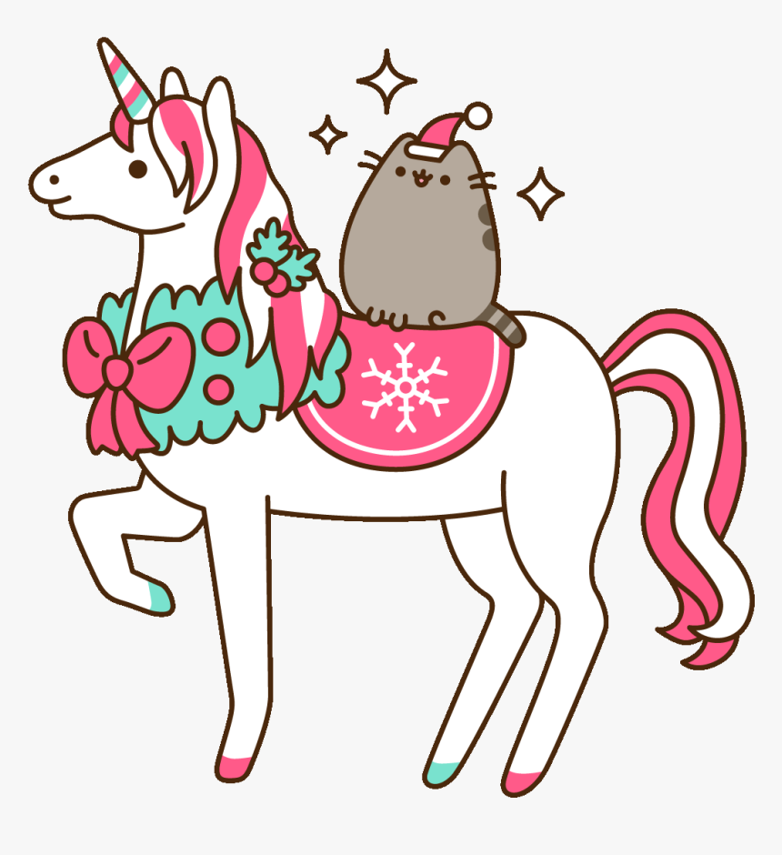 Winter Wonderland Christmas Sticker By Pusheen Clipart - Unicorn Pusheen Coloring Pages, HD Png Download, Free Download