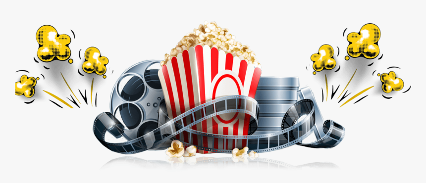 Popcorn Machine Hire - Movie Reel And Popcorn Clipart, HD Png Download, Free Download