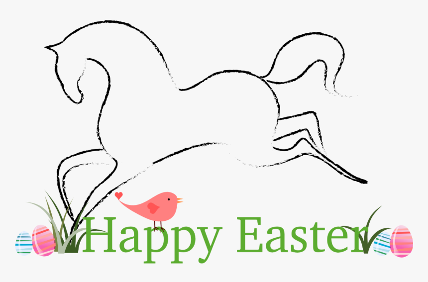 Easter Clipart Horse - Happy Easter With Horses, HD Png Download, Free Download