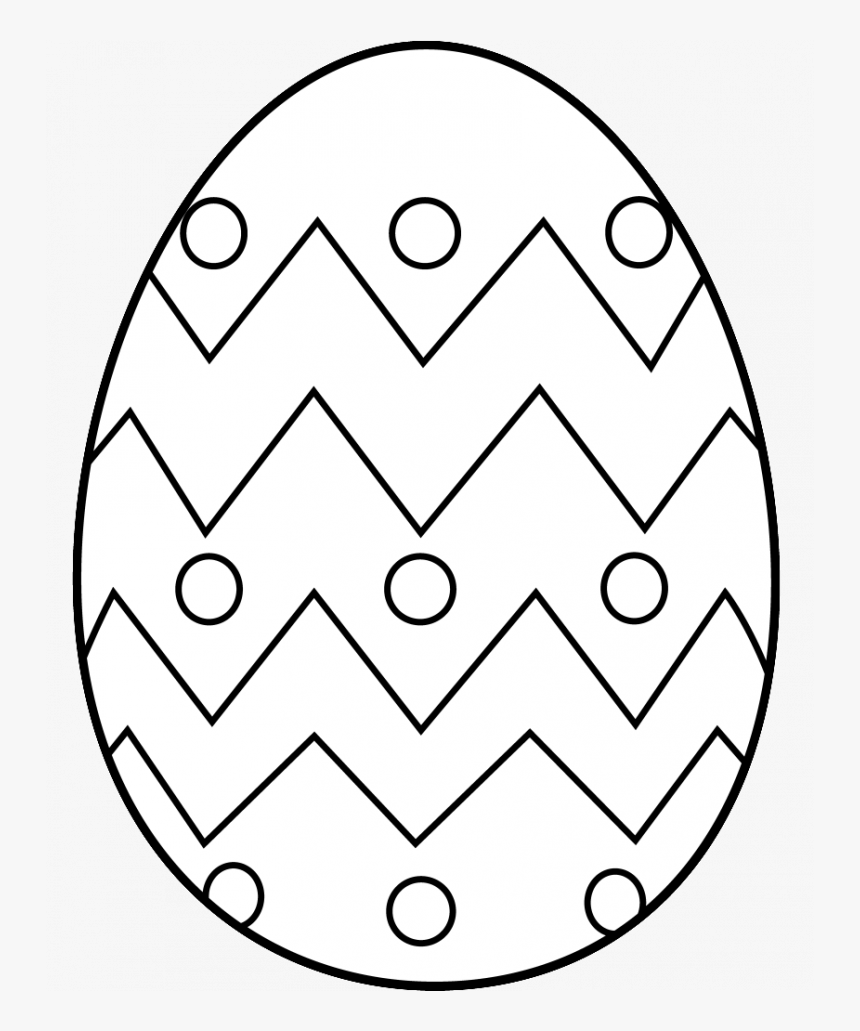 Download Easter Clipart Black And White - Color In Easter Egg, HD Png Download, Free Download