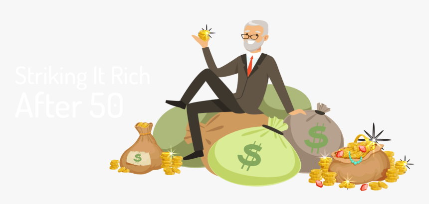 Striking It Rich After - Rich Sitting On Money, HD Png Download, Free Download