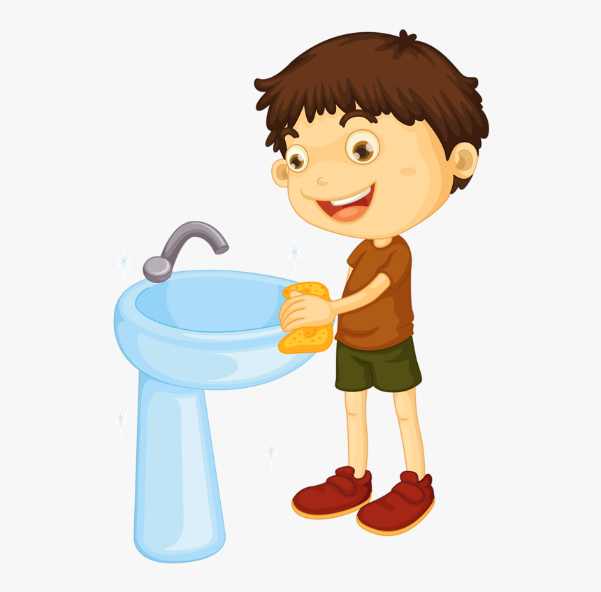 Kids Clipart Laundry - Clean Bathroom Sink Clipart, HD Png Download, Free Download