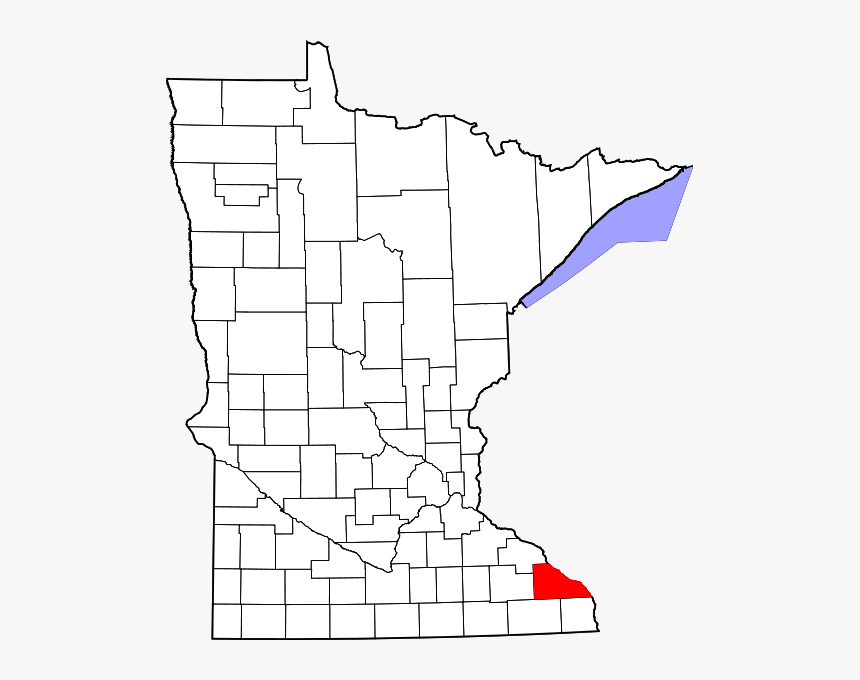 Map Of Minnesota Highlighting Winona County - Jay Cooke Mn Map, HD Png Download, Free Download