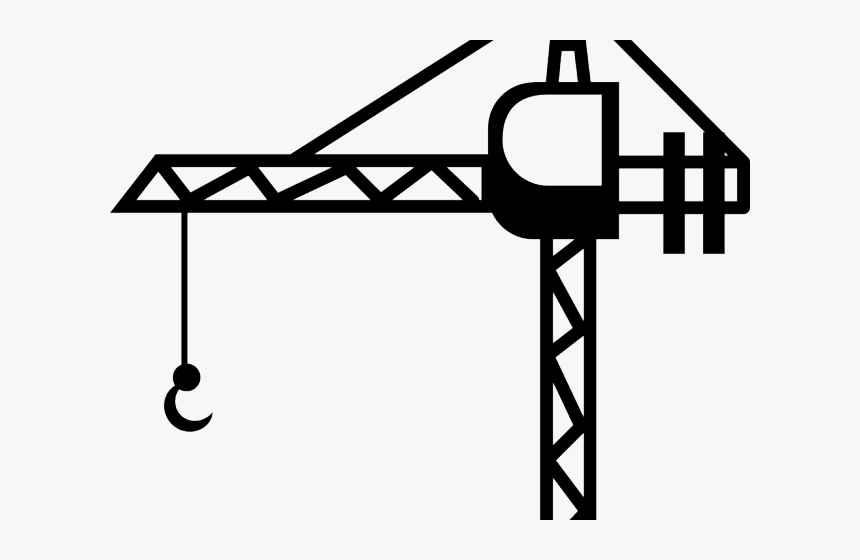 Crane Clipart Construction Icon - Construction Crane Clipart Black And White, HD Png Download, Free Download