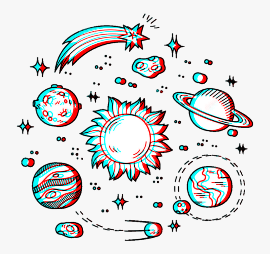 Glitch Galaxy Line Outline Pfp Overlay Overlays Icons - Planets Drawings, HD Png Download, Free Download