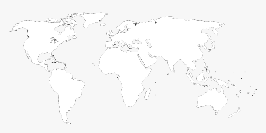 White World Map On Black Background, HD Png Download, Free Download