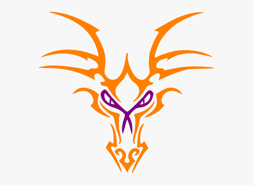 Orange Dragon Icon Svg Clip Arts - Drawing Dragon Head Tattoo, HD Png Download, Free Download
