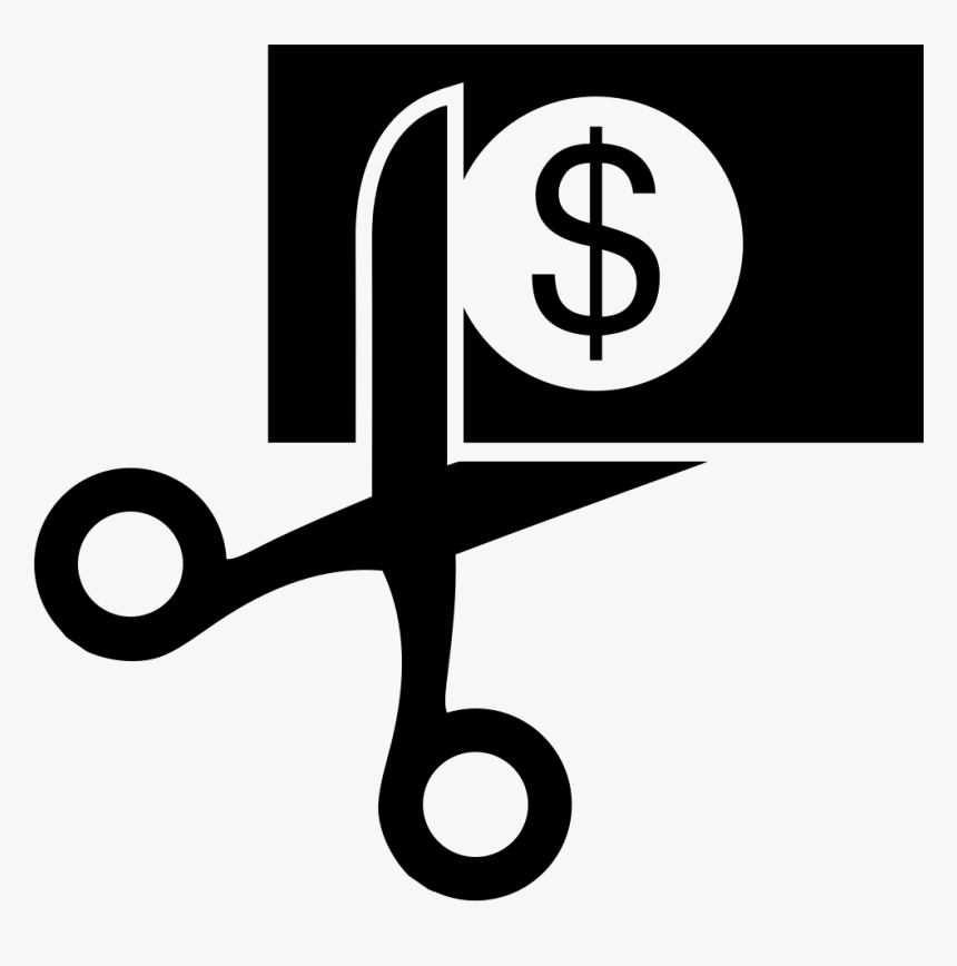 Scissors And Dollar Paper Bill Comments - Cutting Money Icon, HD Png Download, Free Download