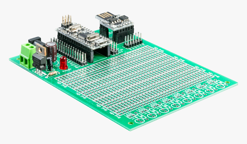With Nano And Attiny 85 Mounted - Electronic Component, HD Png Download, Free Download