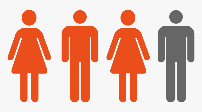 Transparent Line Of People Png - Female And Male Bathroom Signs, Png Download, Free Download