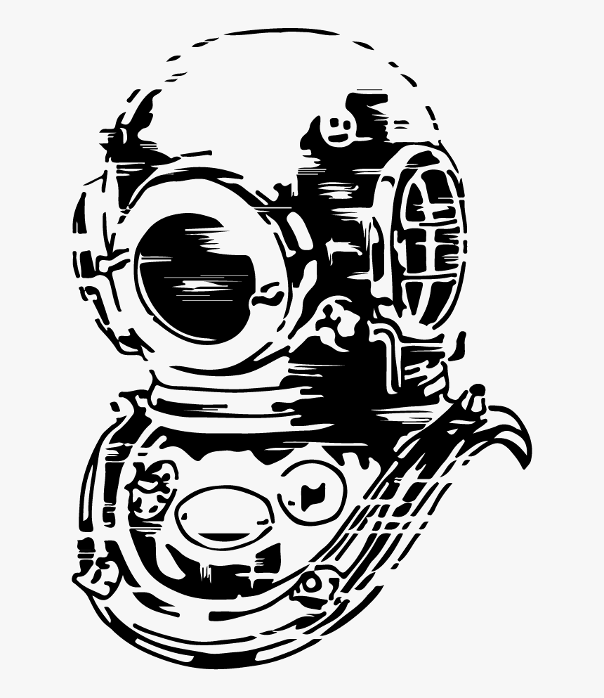 Diving Helmet Drawing Png, Transparent Png, Free Download