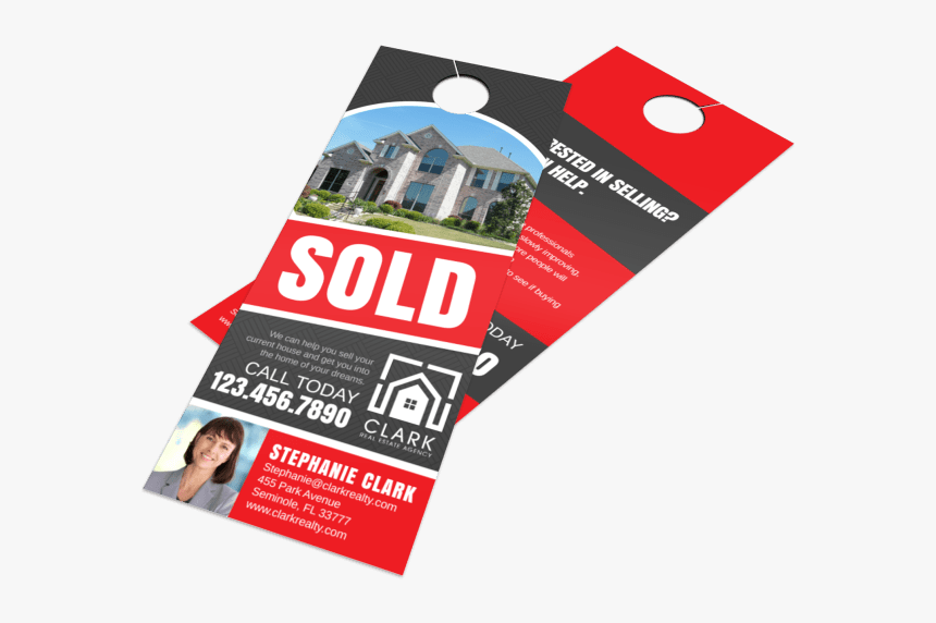 Classic Just Sold Door Hanger Template Preview - Just Sold Real Estate Door Hanger, HD Png Download, Free Download