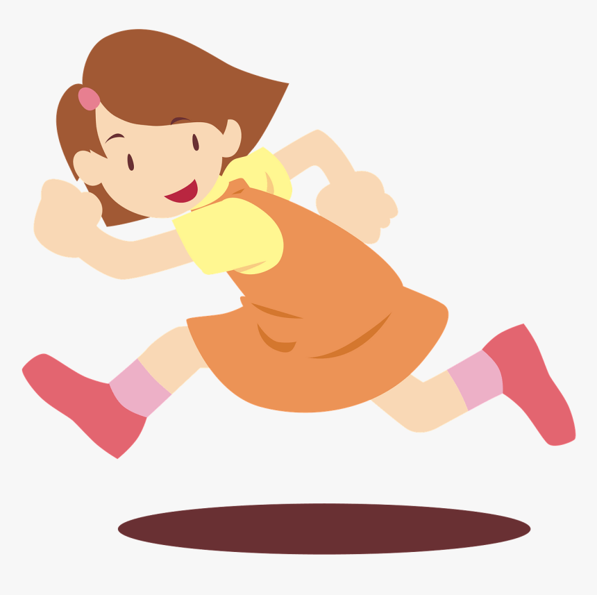 Girl Running - Girl Running Clipart, HD Png Download, Free Download