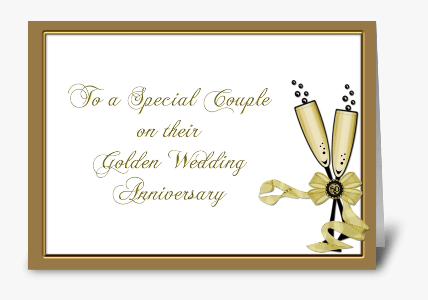 Congrats 50th Anniversary, Champagne Greeting Card - Congratulations On Your Golden Anniversary, HD Png Download, Free Download