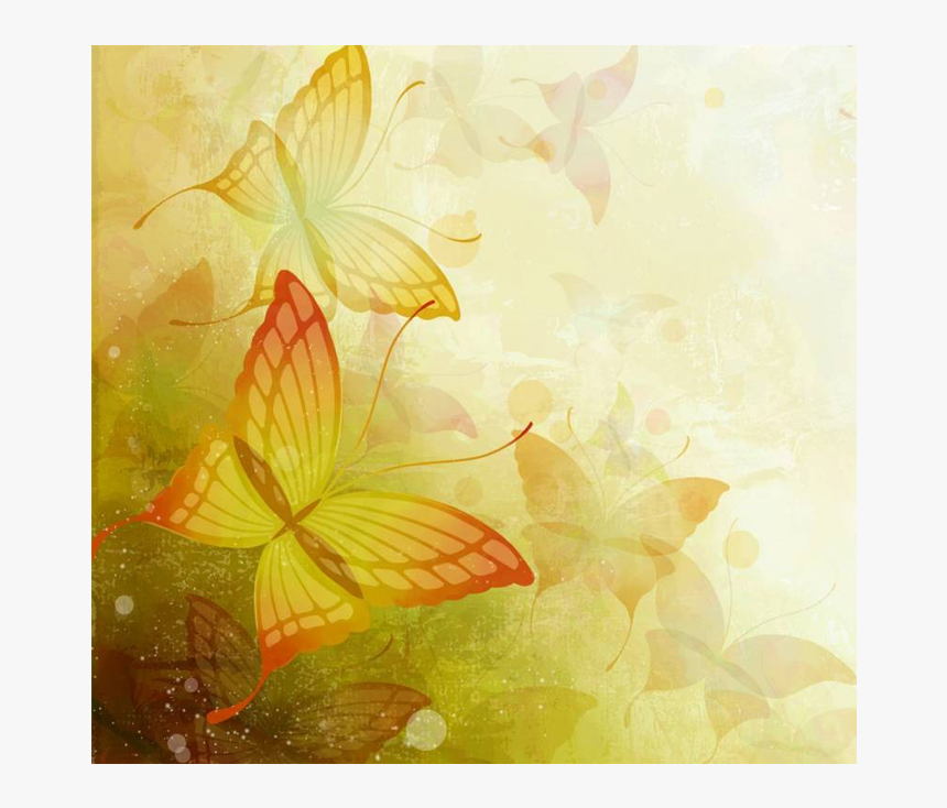 Light Flower Background Png Free Download - Colorful Butterfly Background Design, Transparent Png, Free Download