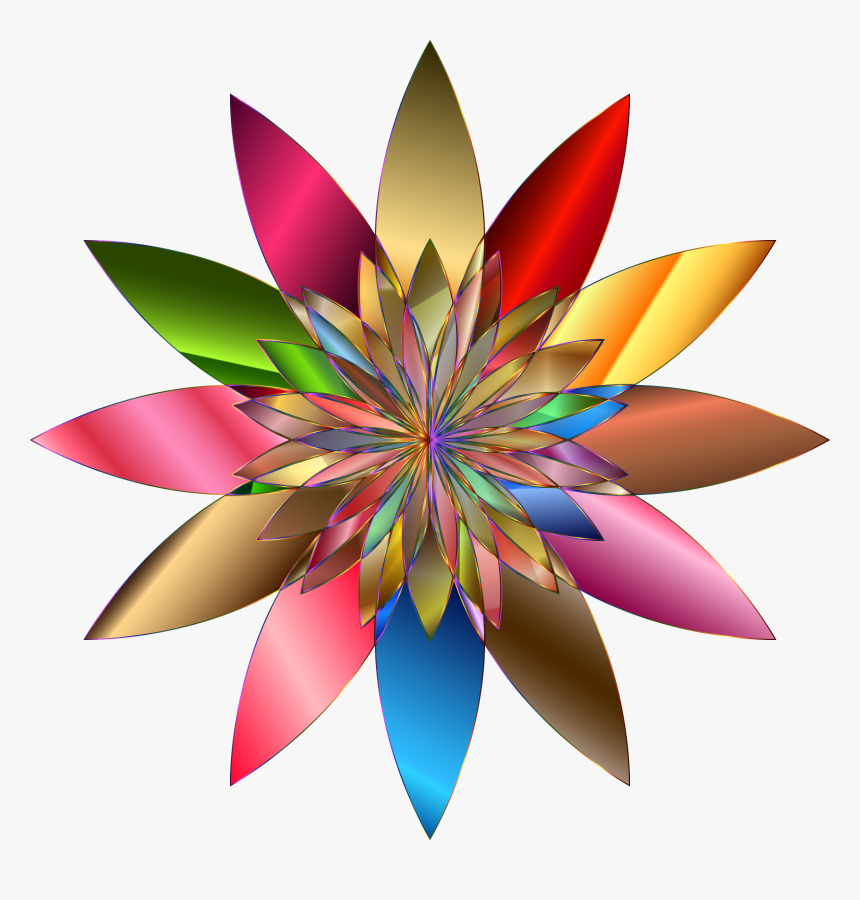 Chromatic Flower 2 No Background Clip Arts - Portable Network Graphics, HD Png Download, Free Download