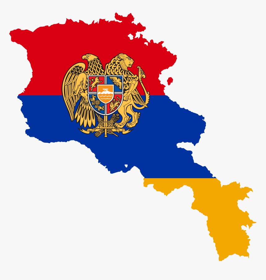Armenia Map Flag With Coat Of Arms Clip Arts - Armenian Flag And Coat Of Arms, HD Png Download, Free Download