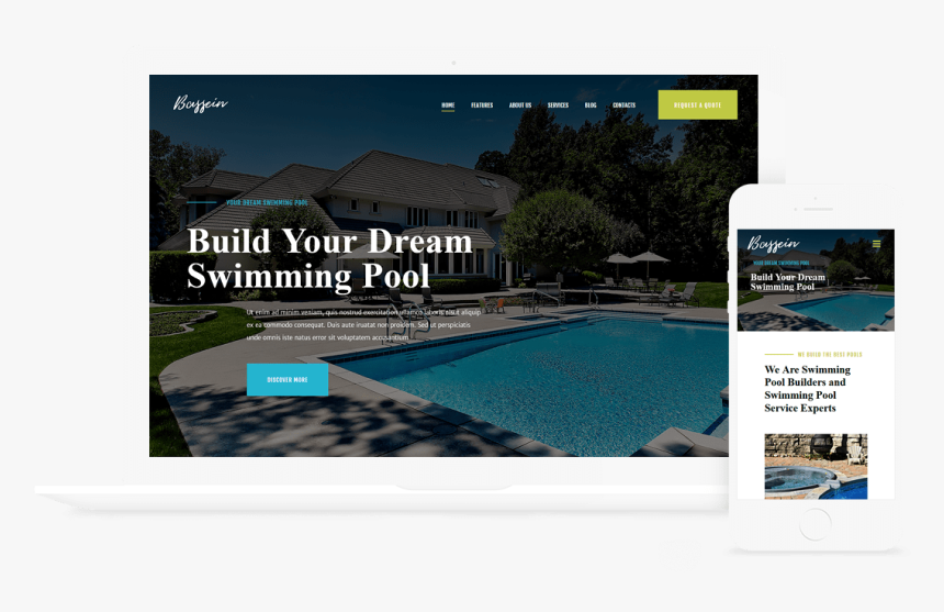 Bassein Wordpress Theme Swimming Pool - Swimming Pool, HD Png Download, Free Download