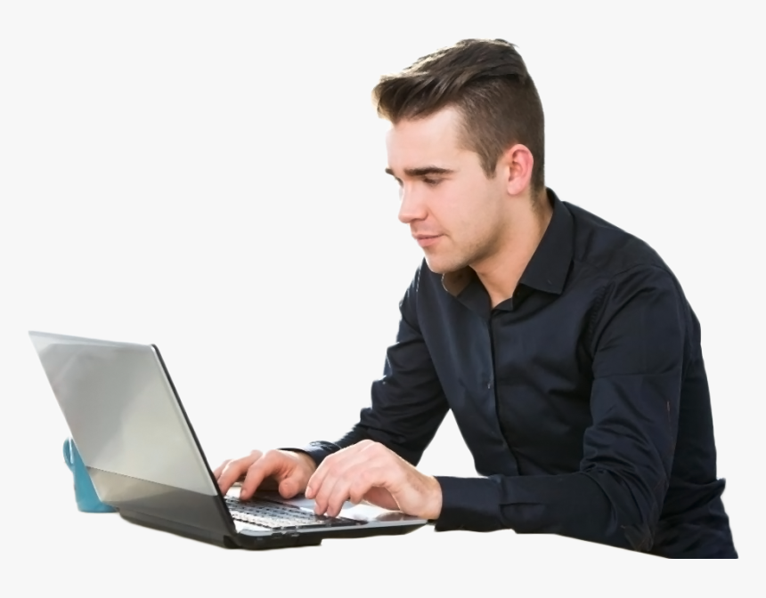 Working On Laptop Png - Man Working On Laptop Png, Transparent Png, Free Download